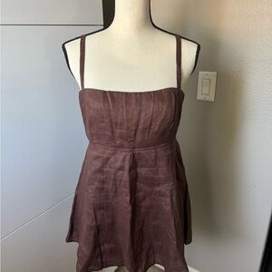 DISSH Brown Linen Top